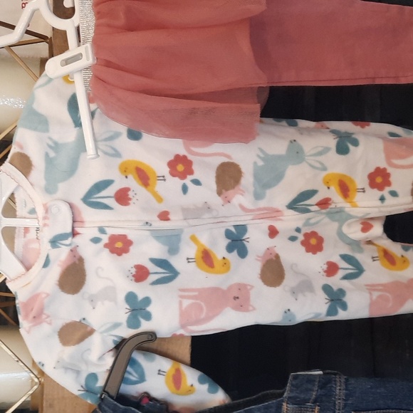 Osh kosher b'gosh heart overalls and carters sleeper clothing set size 6 months - Picture 8 of 9